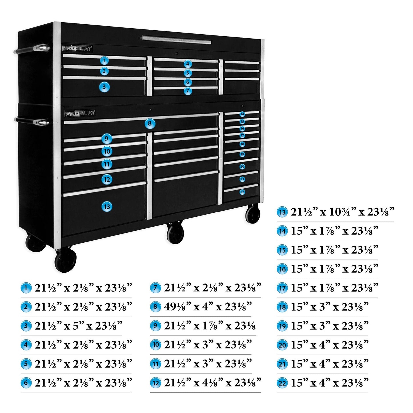 Proslat MCS 72" Roller Cabinets Tool Chest Combo - Black 42207K