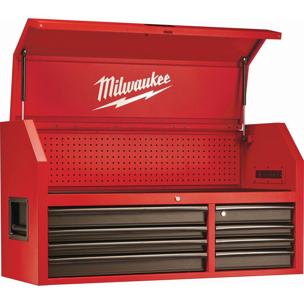 Milwaukee 46 in. 8-Drawer Steel Storage Top Chest in Red and Black 2021139549