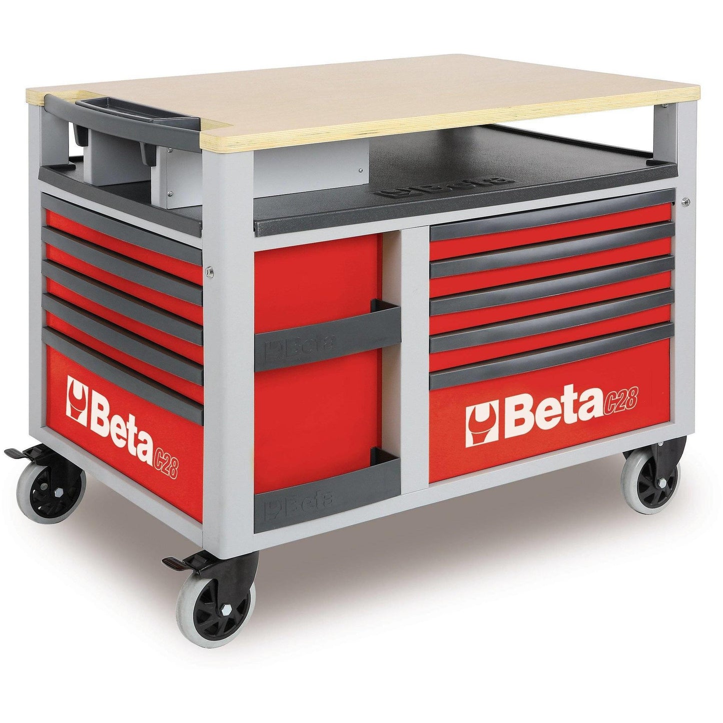 Beta Tools Supertank Roller Cabinet Trolley C28 10 Drawer, Orange, 028000301